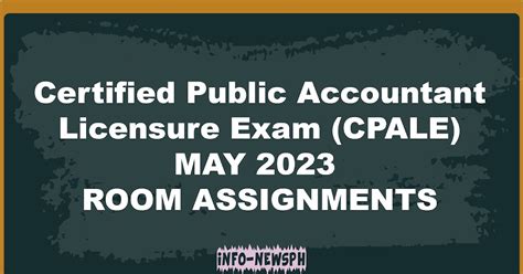 CPALE ROOM ASSIGNMENT: May 2023 Certified Public .